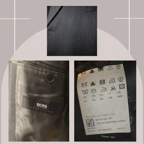 #5 - HUGO BOSS - BLACK JACKET ONLY - SIZE 46R - Picture 2 of 3